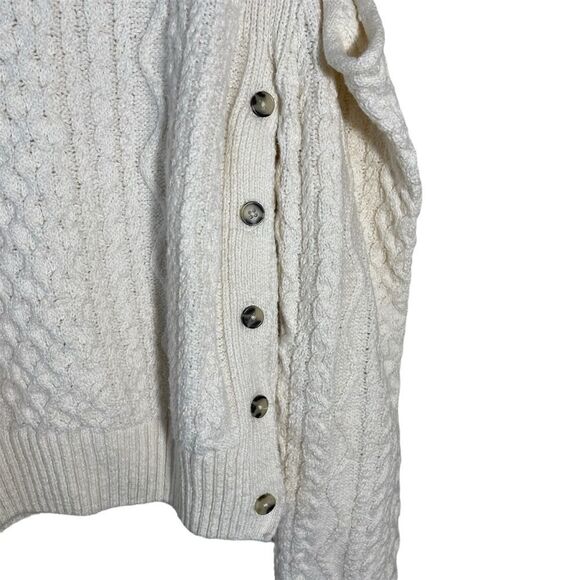 Anthropologie Cream Off-the-Shoulder Sweater - Picture 4 of 8